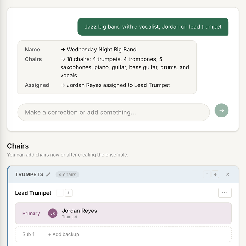 New Ensemble UI